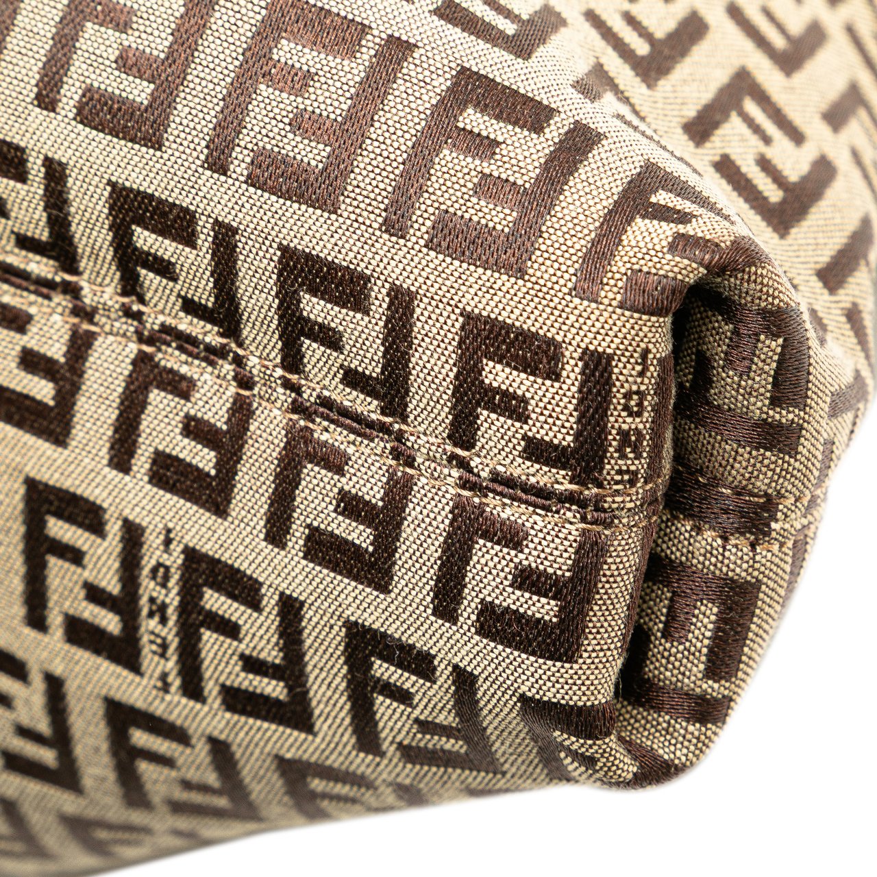 Fendi Zucchino Canvas Crossbody Bruin
