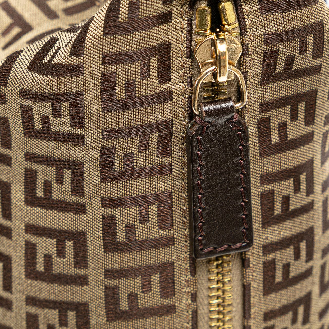 Fendi Zucchino Canvas Crossbody Bruin