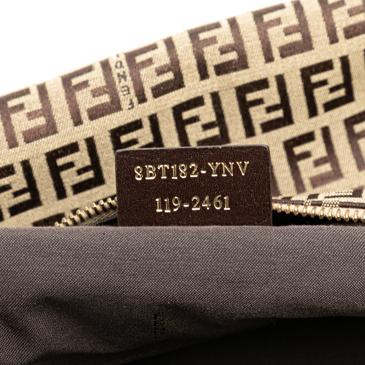 Fendi Zucchino Canvas Crossbody Bruin