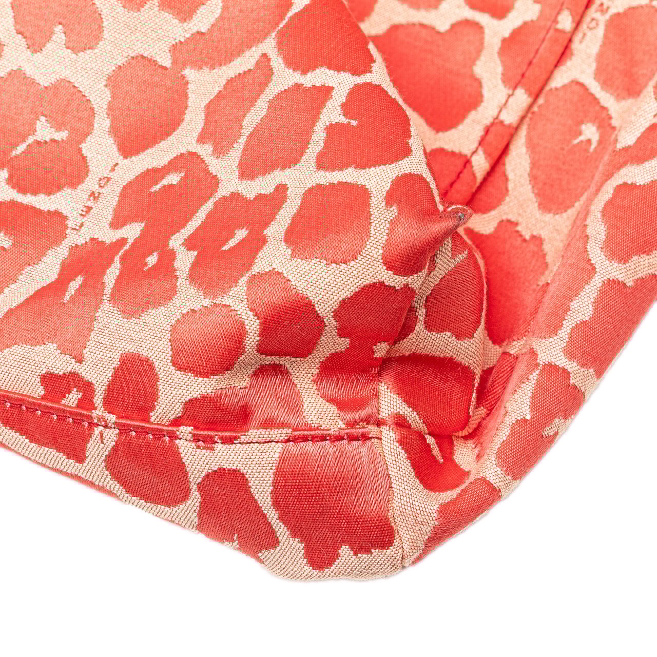 Fendi Leopard Print Canvas Shopper Tote Rood