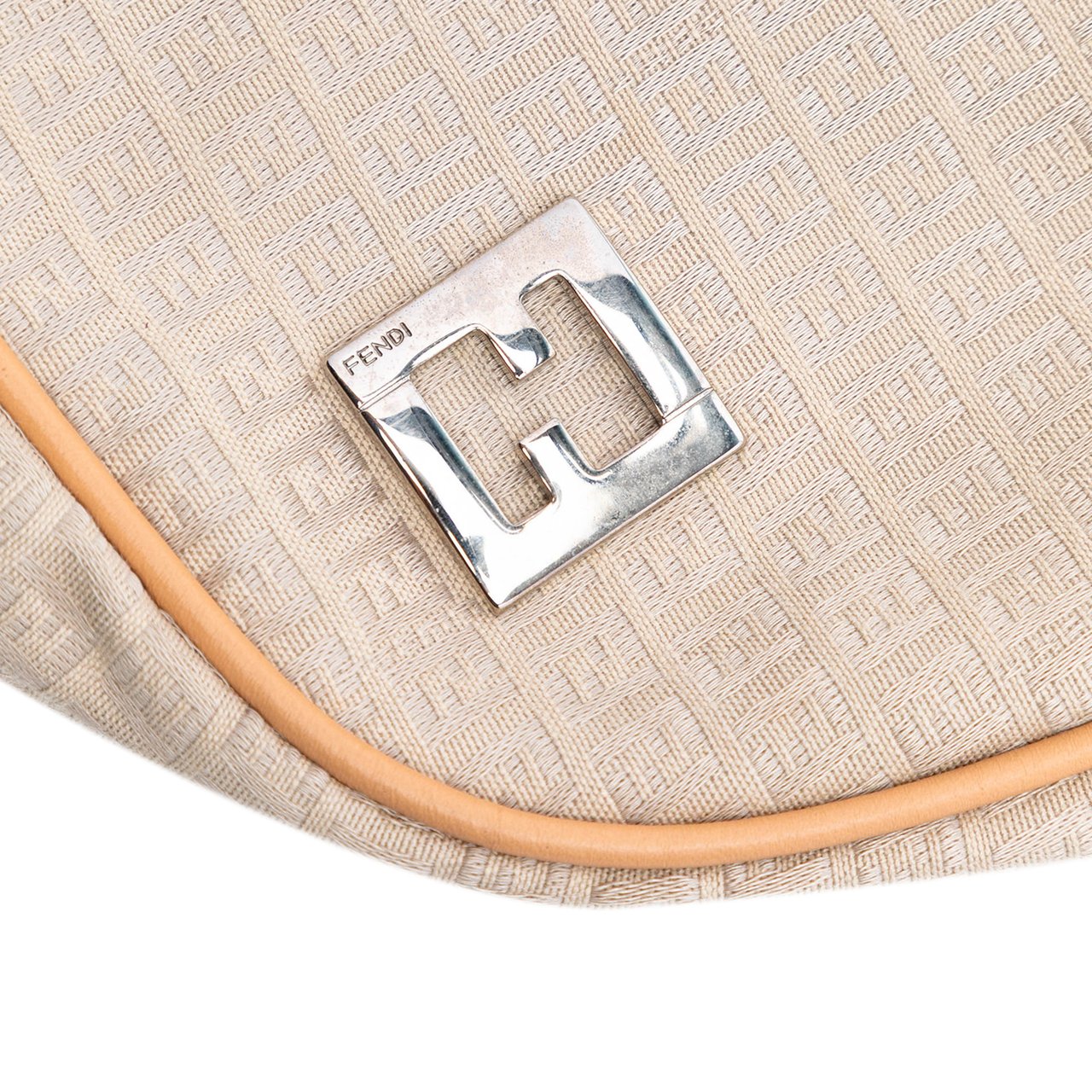 Fendi Micro Zucchino Canvas Shoulder Bag Bruin