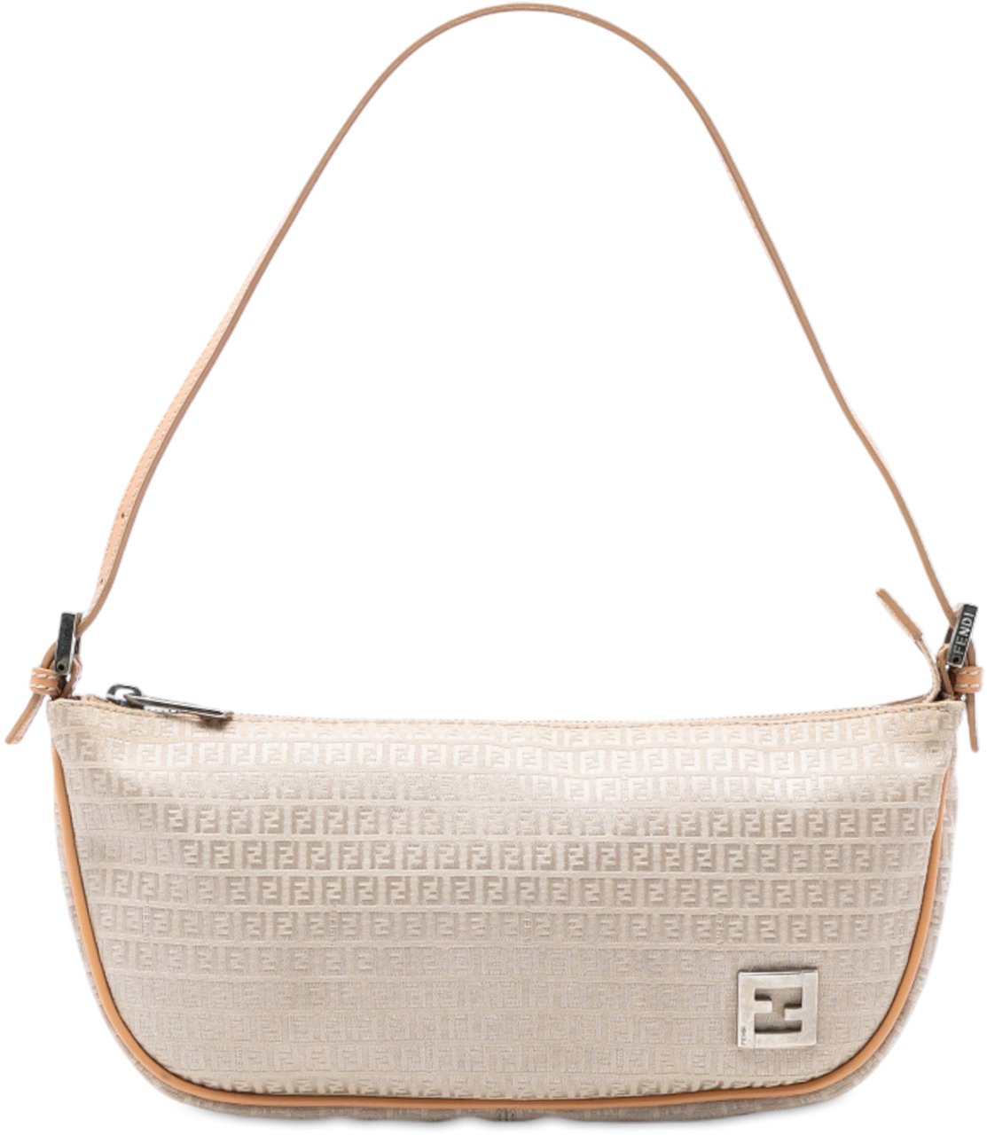 Fendi Micro Zucchino Canvas Shoulder Bag Bruin