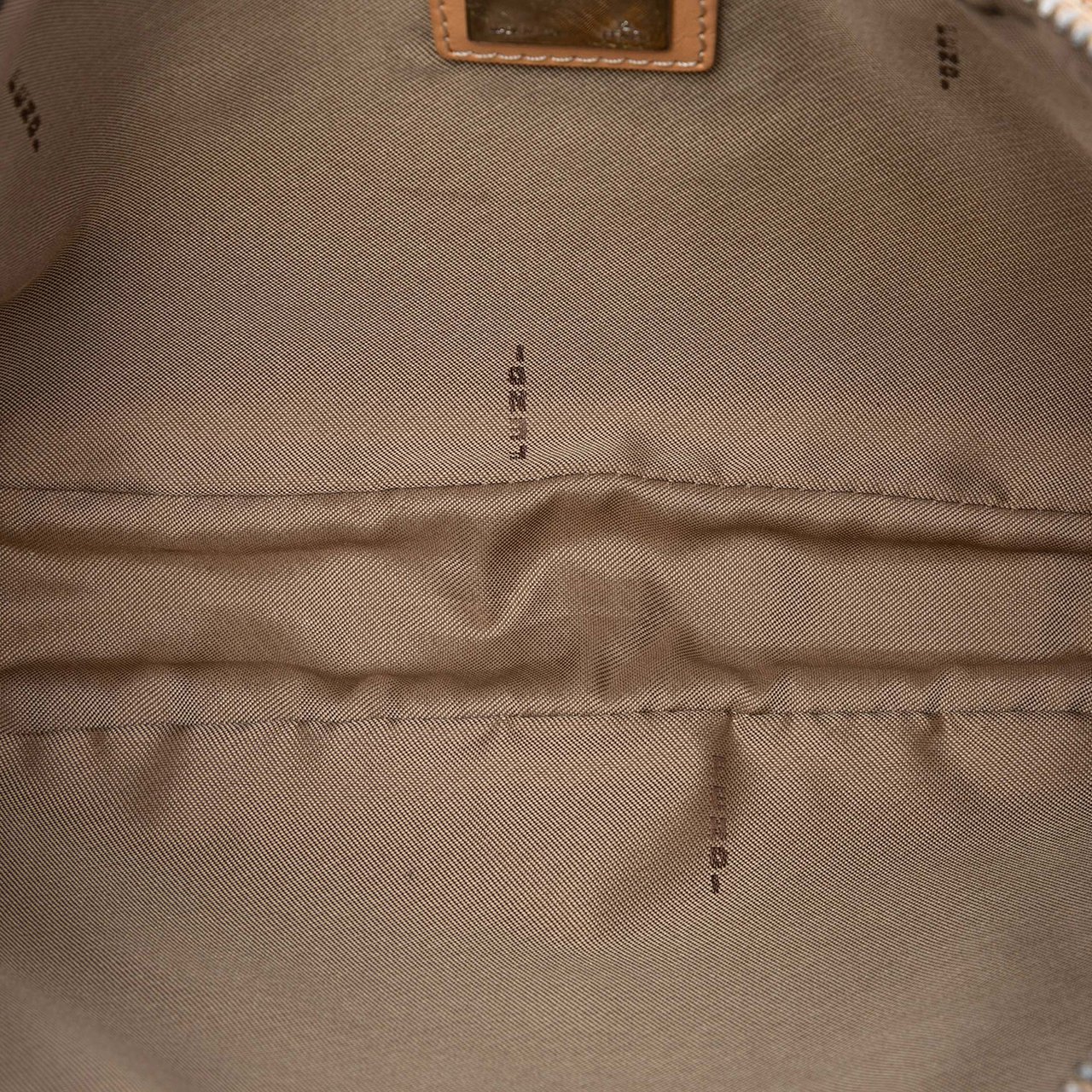 Fendi Micro Zucchino Canvas Shoulder Bag Bruin