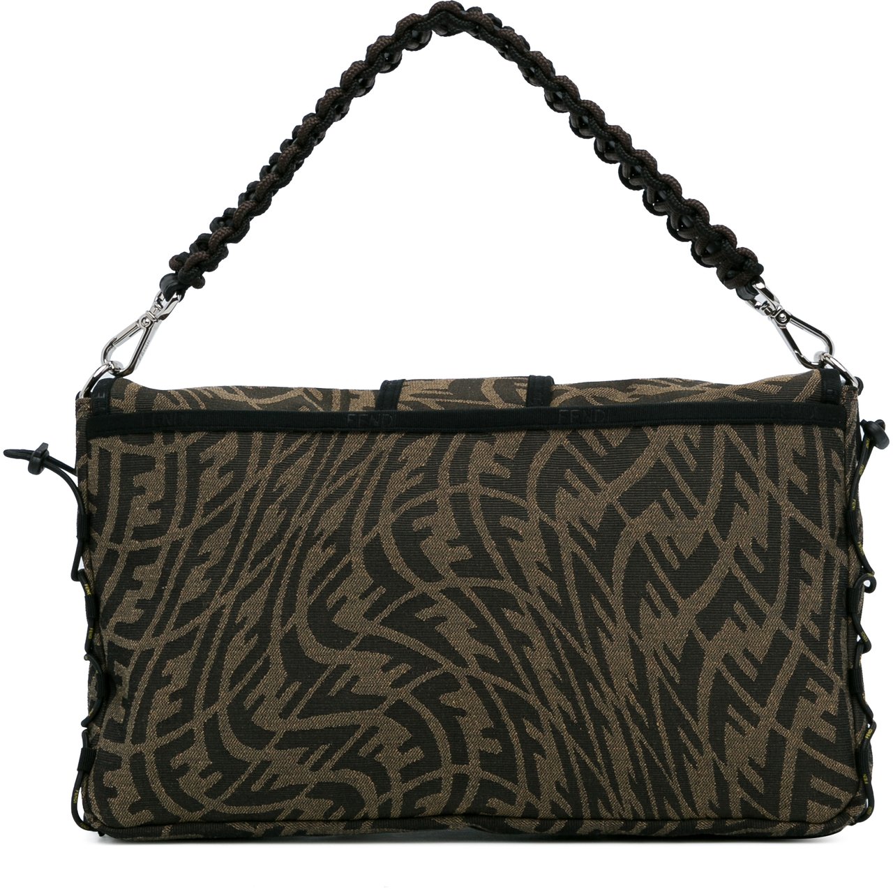 Fendi Large Zucca Vertigo Mesh Baguette Satchel Bruin
