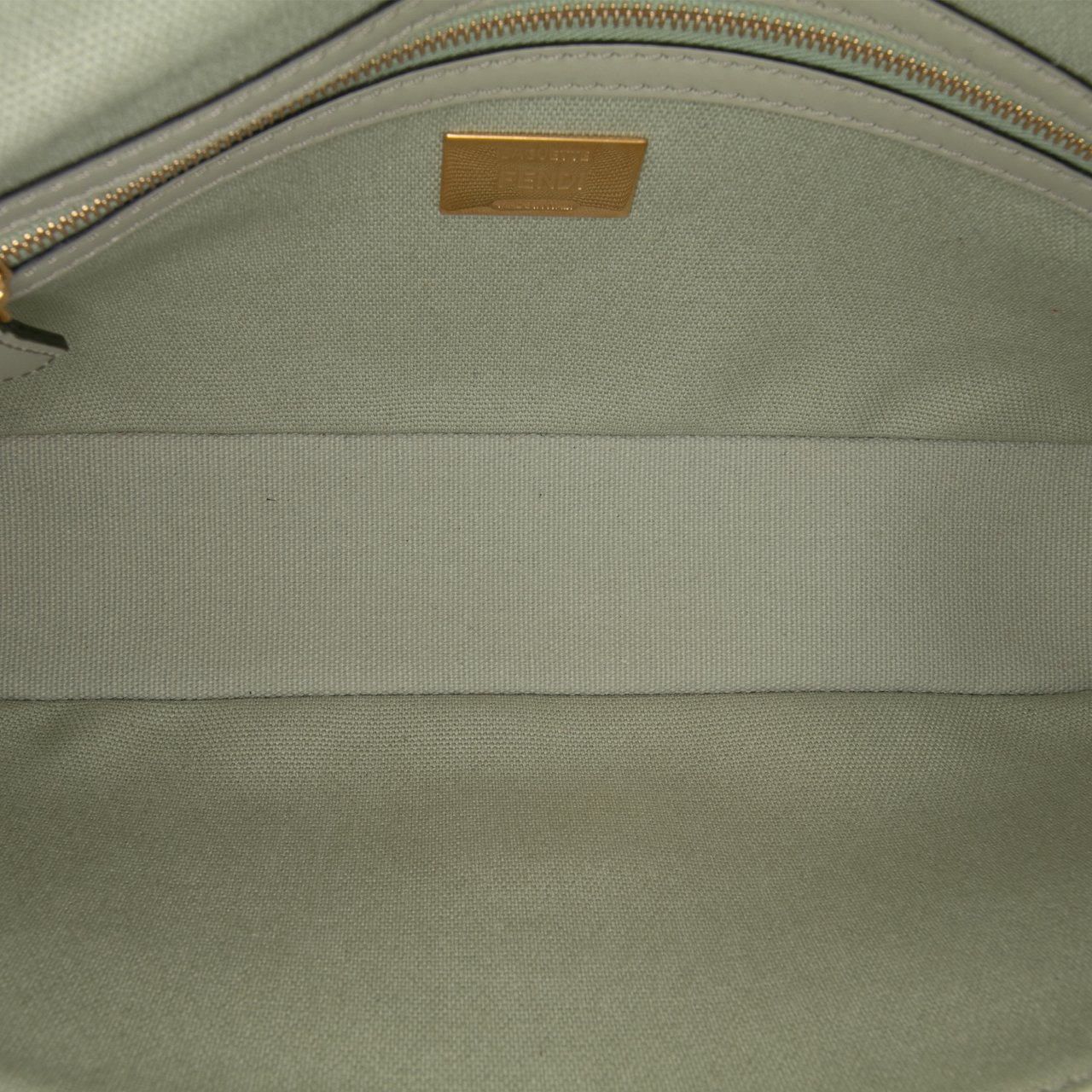 Fendi Zucca Embroidered Canvas Baguette Satchel Groen