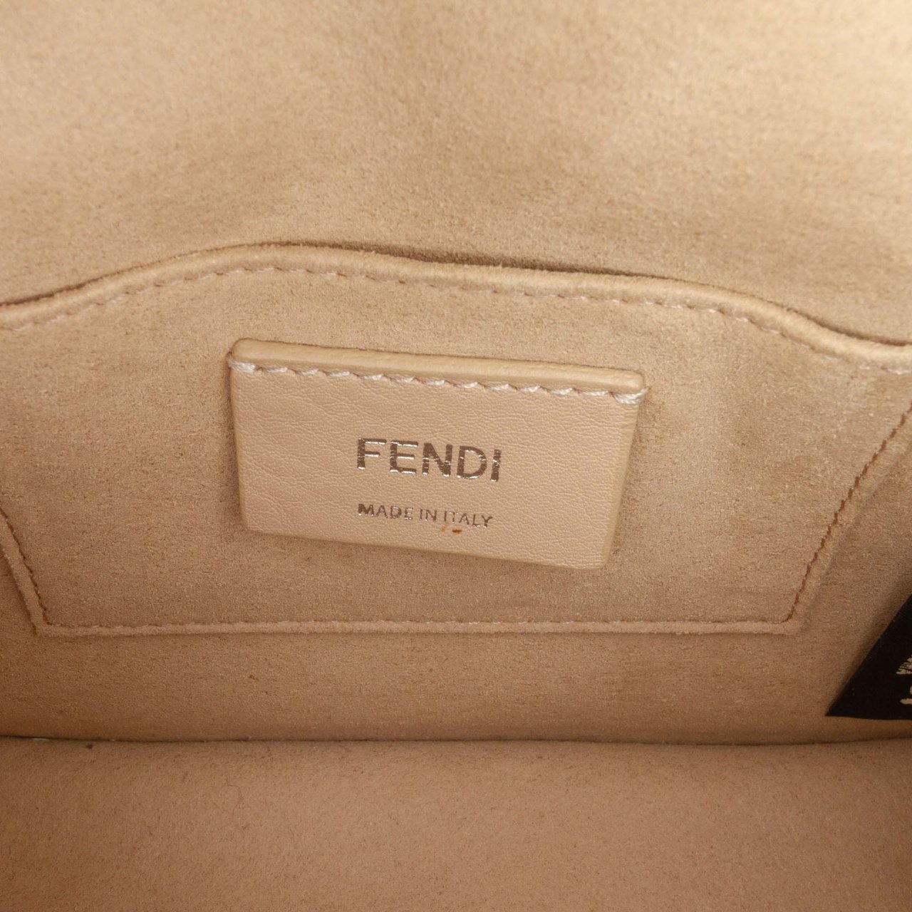 Fendi Small Velvet Embroidered Zucca Canvas and Leather Kan I Crossbody Rood