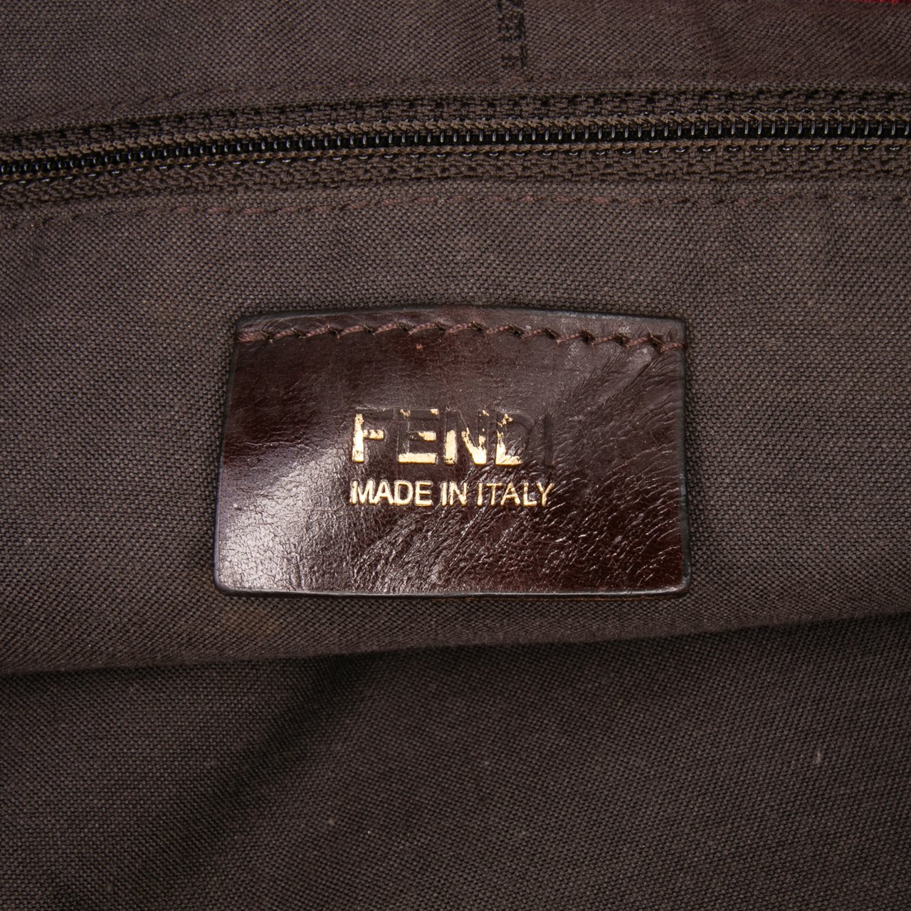 Fendi Large Zucca Canvas Chef Tote Rood