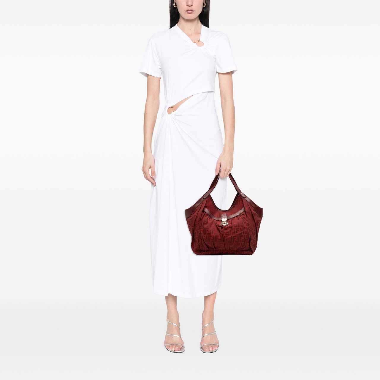 Fendi Large Zucca Canvas Chef Tote Rood