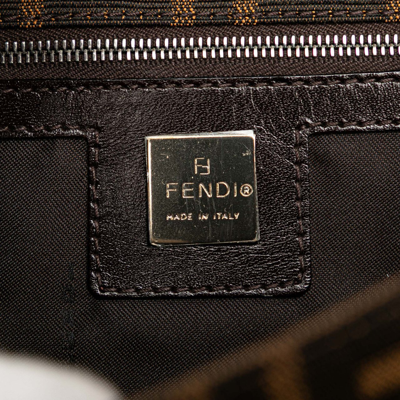 Fendi Zucca Canvas Handbag Bruin