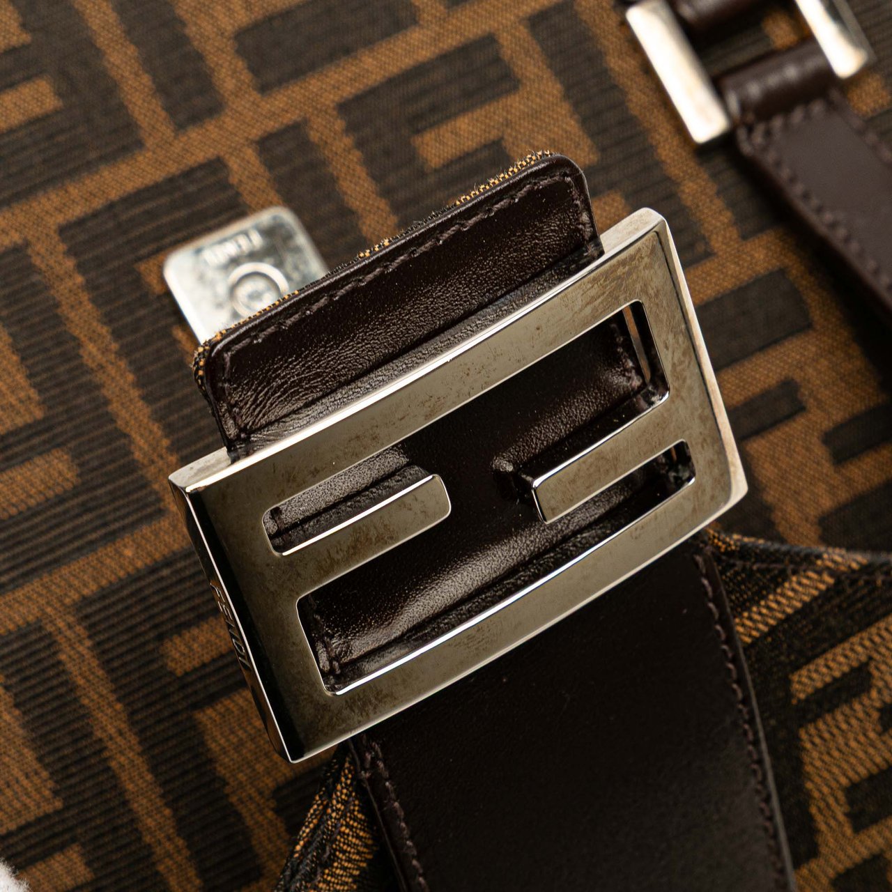 Fendi Zucca Canvas Handbag Bruin