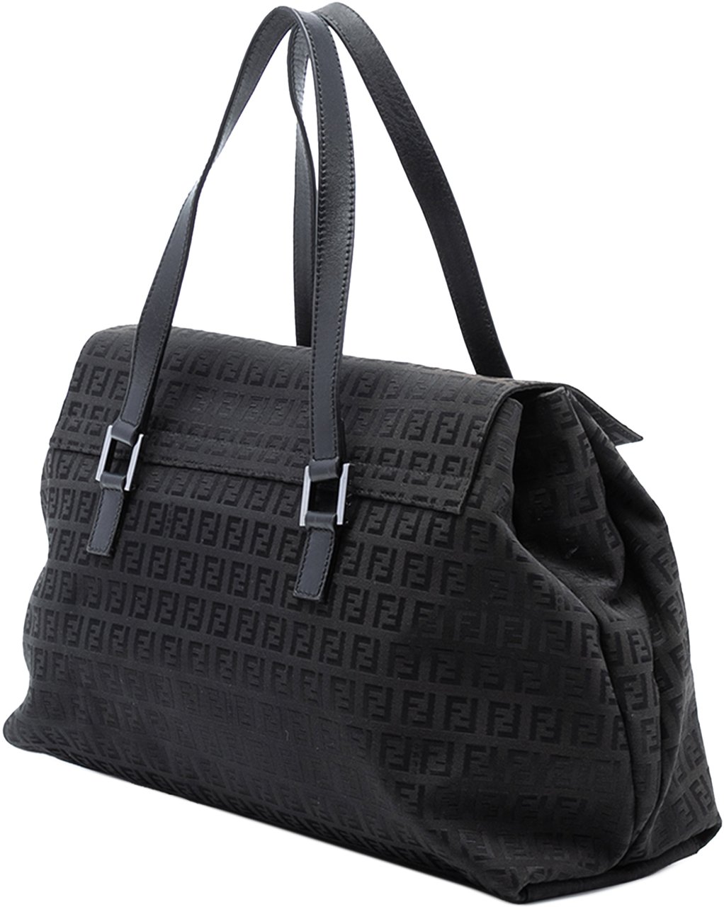 Fendi Zucchino Canvas Handbag Zwart