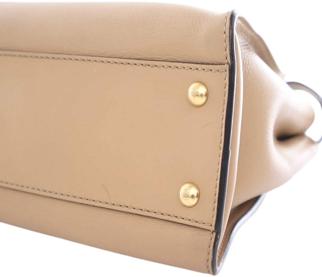 Fendi Medium Leather Peekaboo Iconic Satchel Bruin