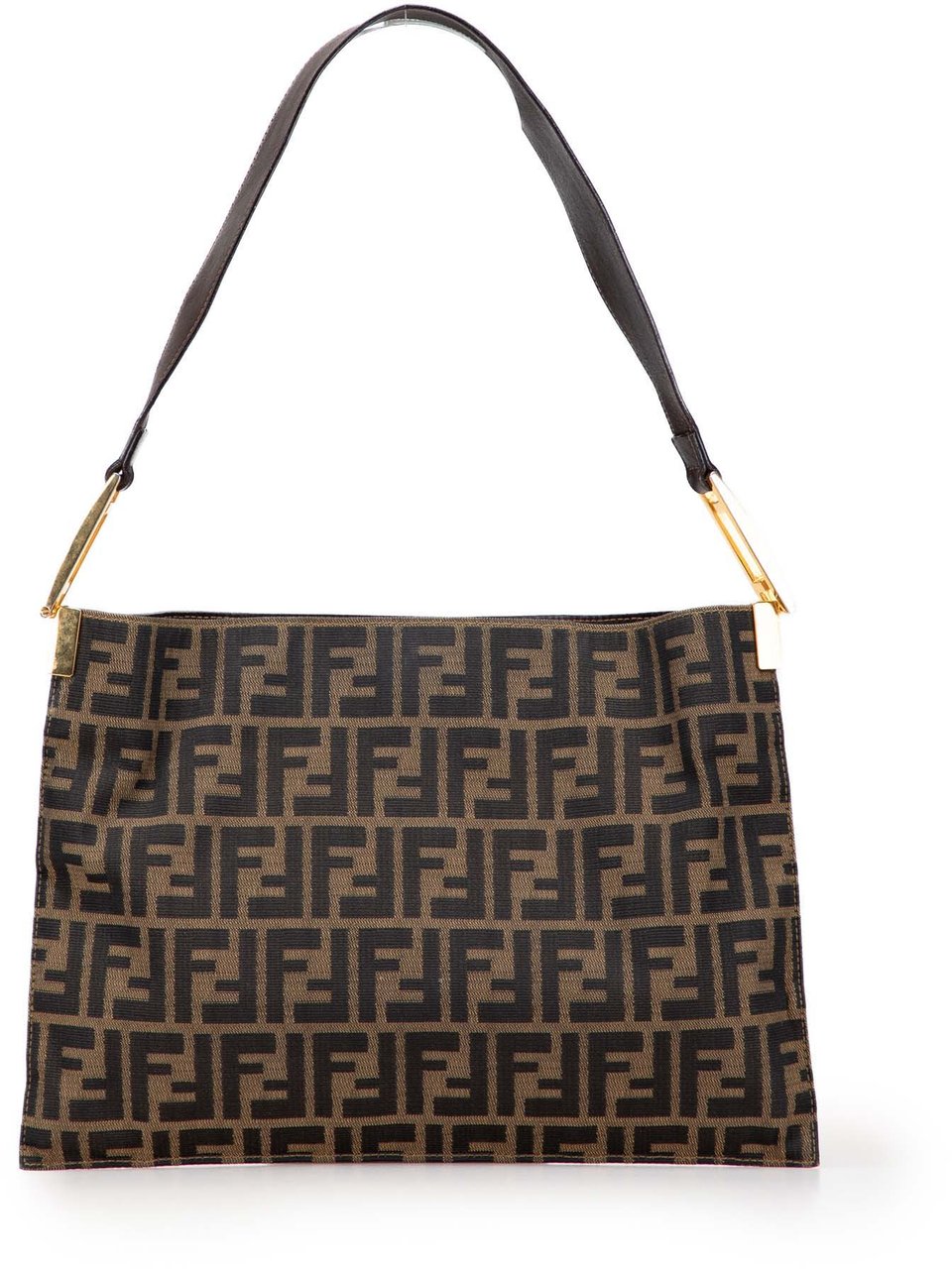 Fendi Zucca Canvas Shoulder Bag Bruin