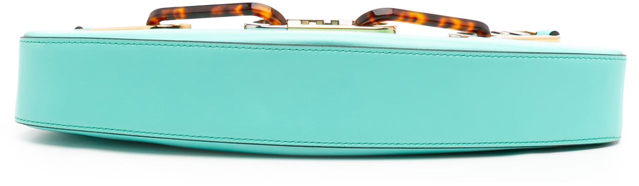 Fendi Leather OLock Swing Satchel Blauw
