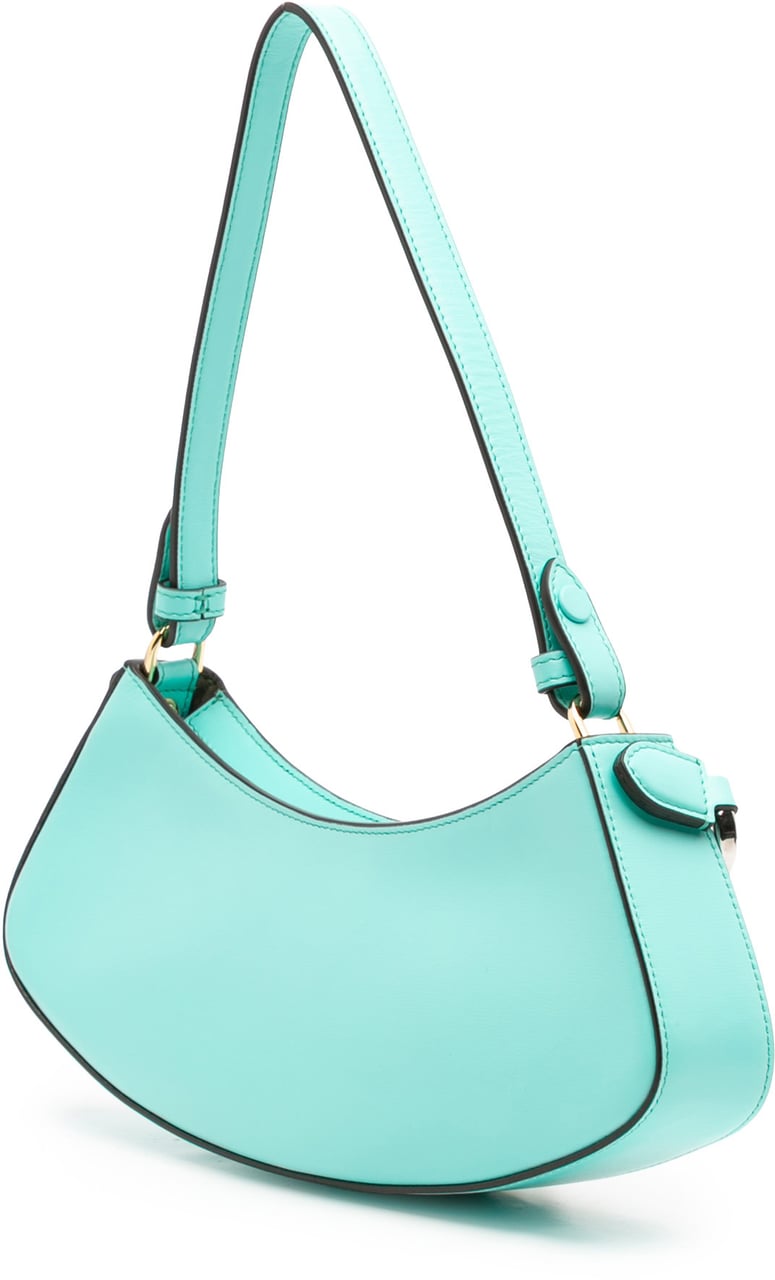 Fendi Leather OLock Swing Satchel Blauw
