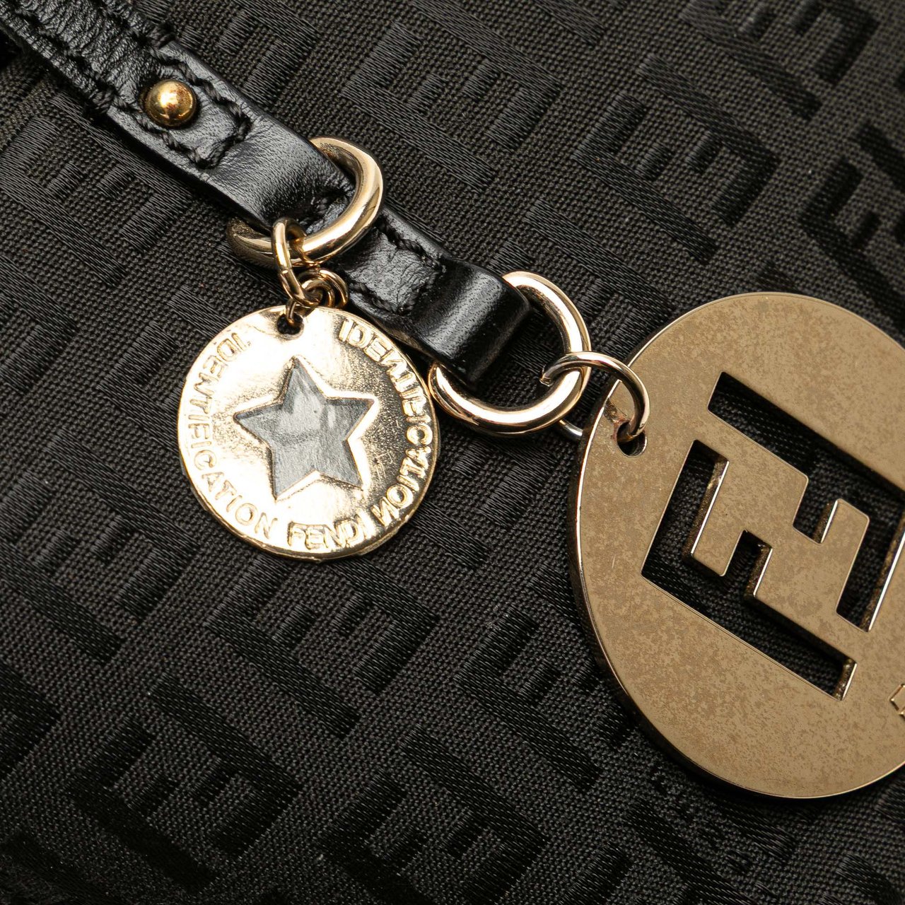 Fendi Mini Zucchino Canvas Handbag Zwart