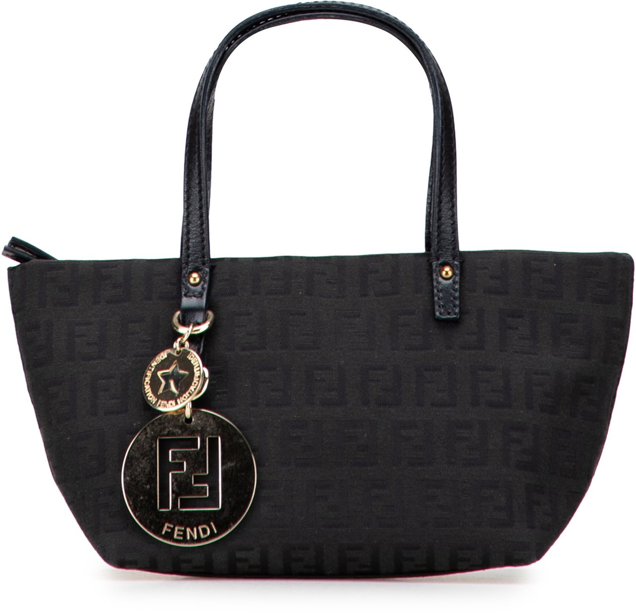 Fendi Mini Zucchino Canvas Handbag Zwart