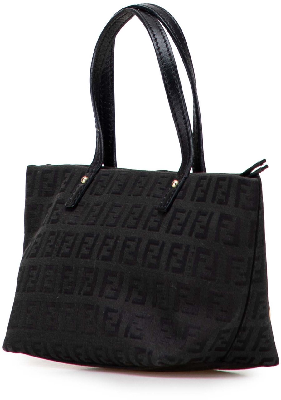Fendi Mini Zucchino Canvas Handbag Zwart