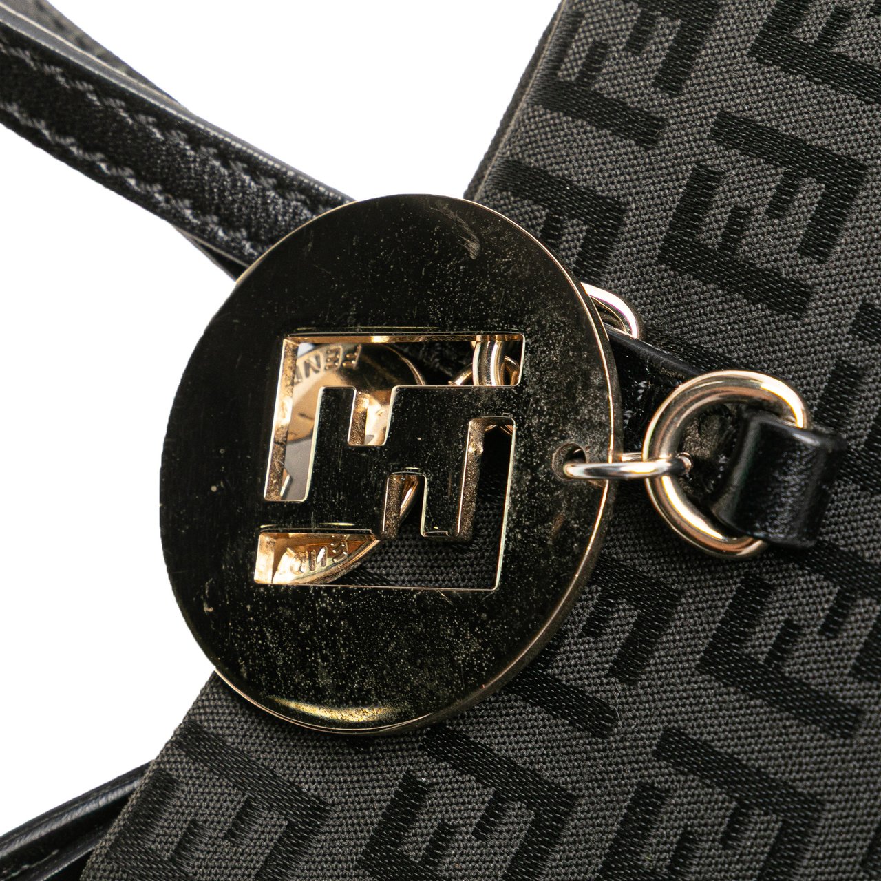 Fendi Mini Zucchino Canvas Handbag Zwart