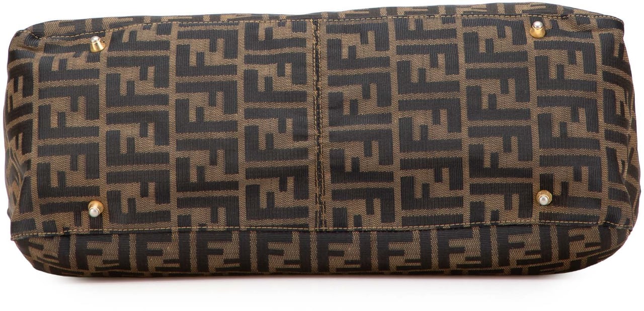 Fendi Large Zucca Canvas Twins Tote Bruin
