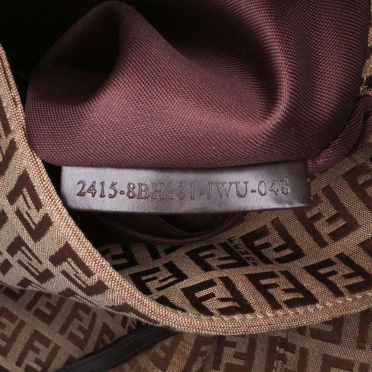 Fendi Zucchino Canvas Tote Bruin