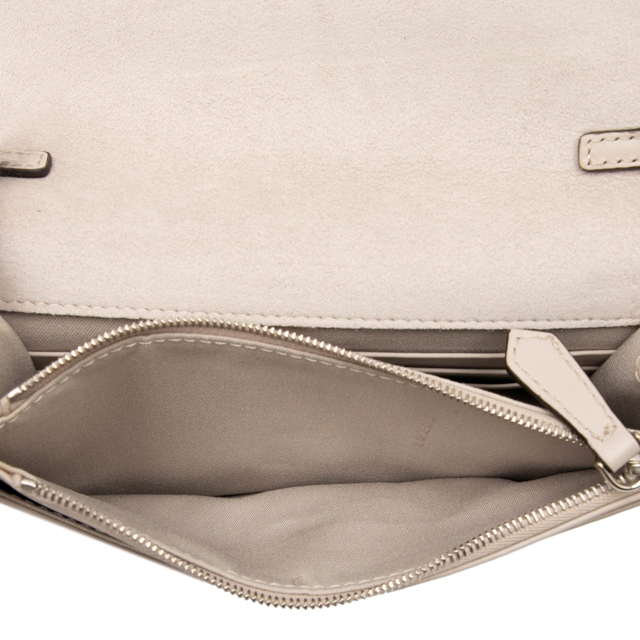 Fendi Leather Studded Monster Eyes Wallet on Chain Bruin