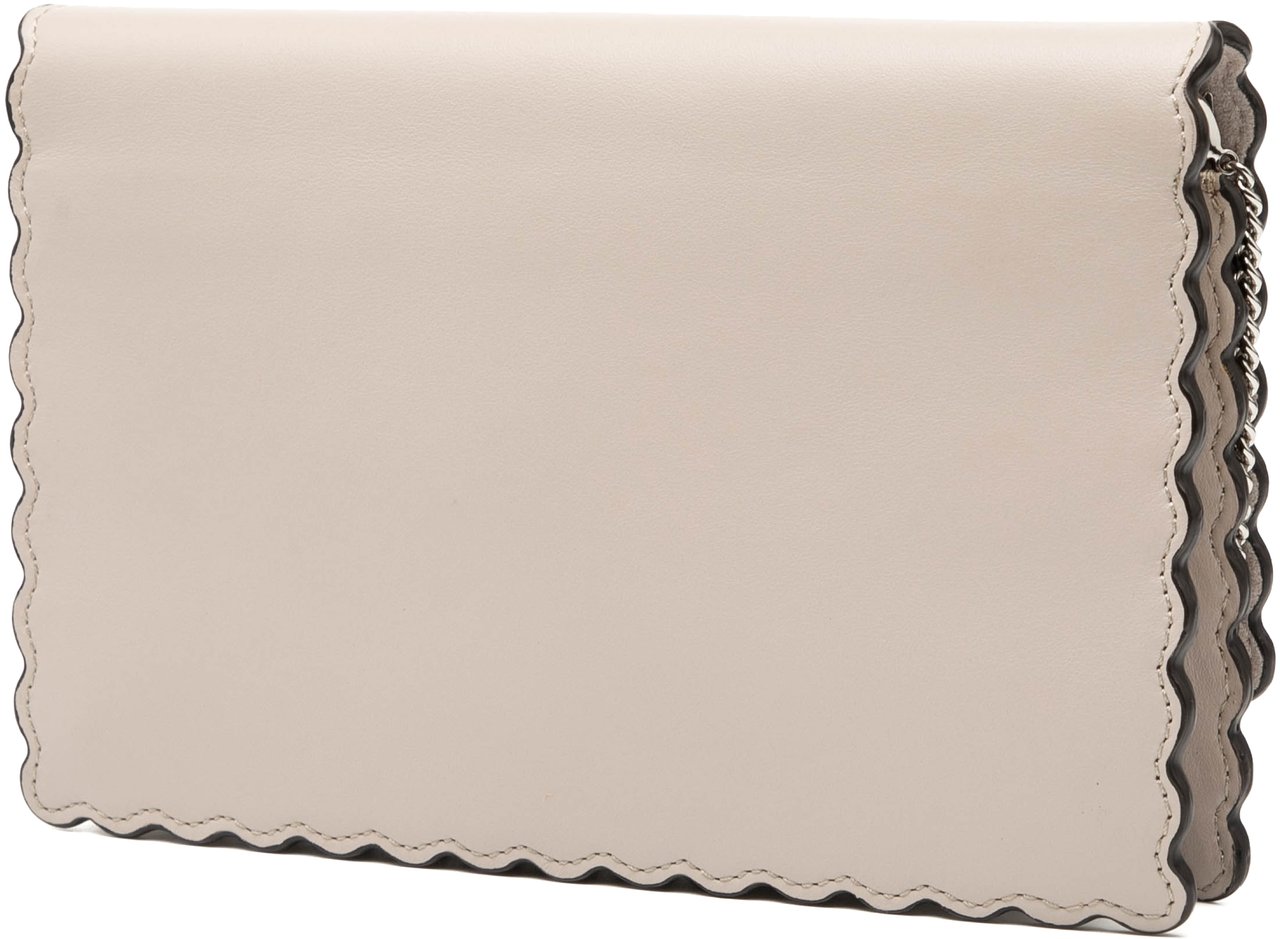 Fendi Leather Studded Monster Eyes Wallet on Chain Bruin