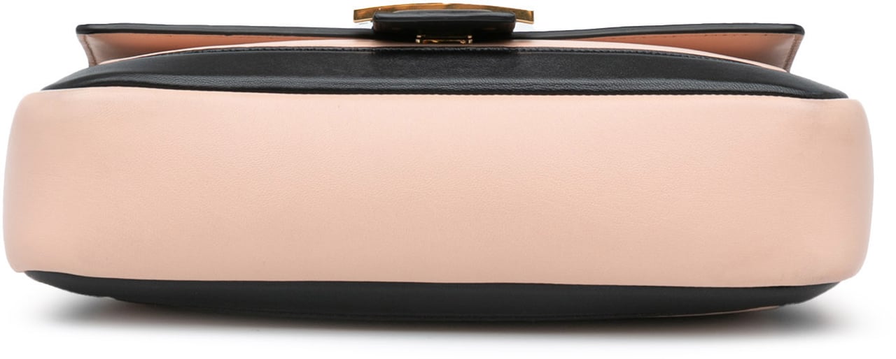 Fendi Bicolor Leather Chain Midi Baguette Roze