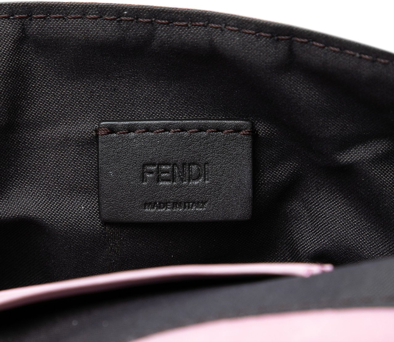 Fendi Mini Zucca Embossed Velvet Baguette Satchel Roze