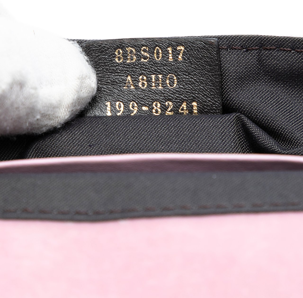 Fendi Mini Zucca Embossed Velvet Baguette Satchel Roze