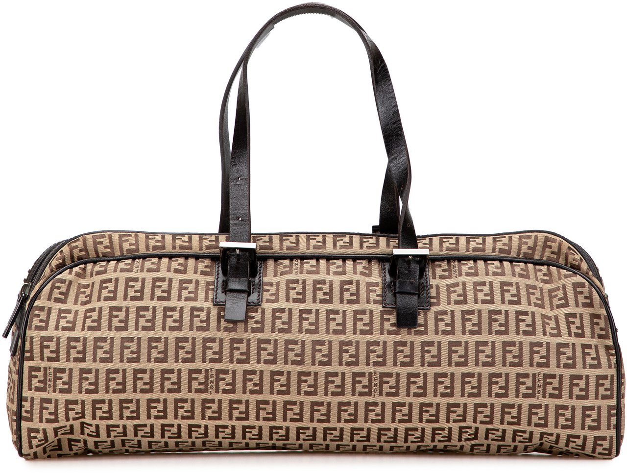Fendi Zucchino Canvas Handbag Bruin