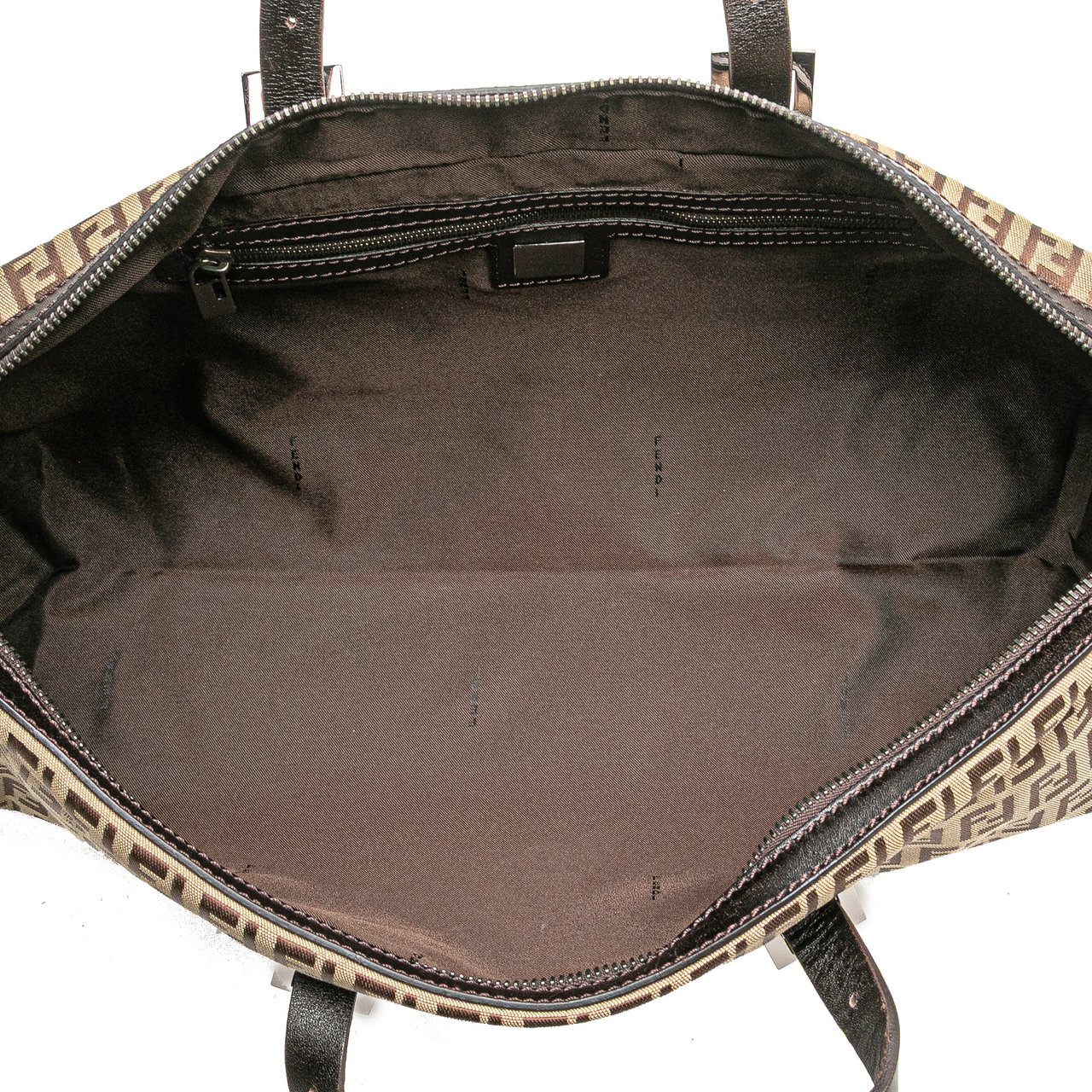Fendi Zucchino Canvas Handbag Bruin