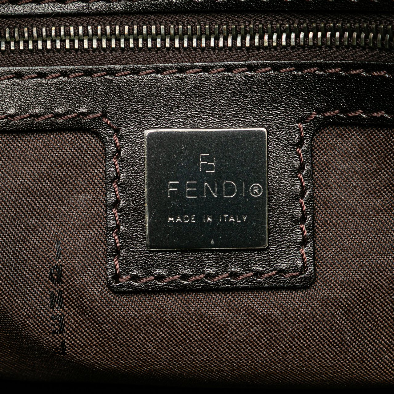 Fendi Zucchino Canvas Handbag Bruin