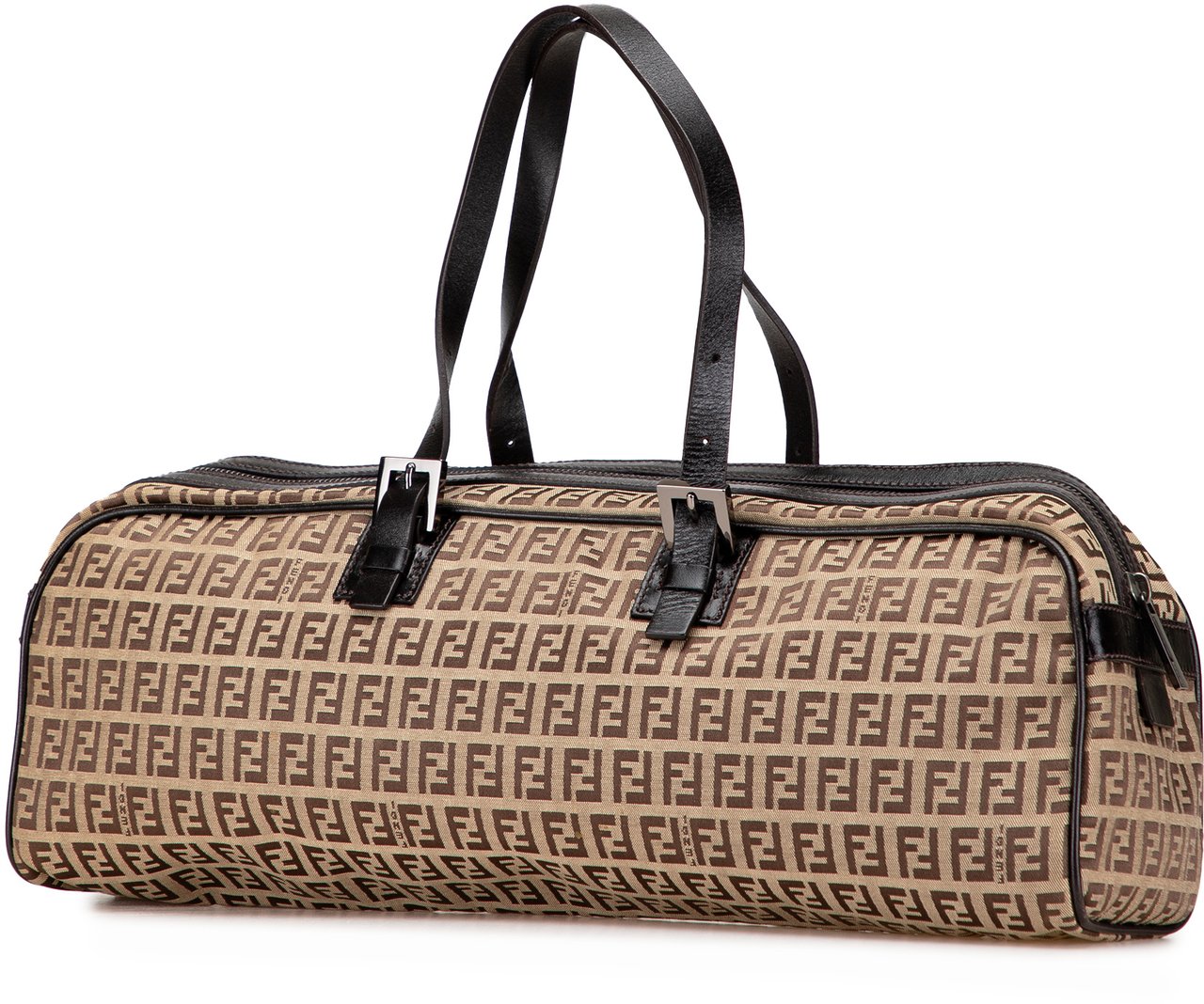 Fendi Zucchino Canvas Handbag Bruin