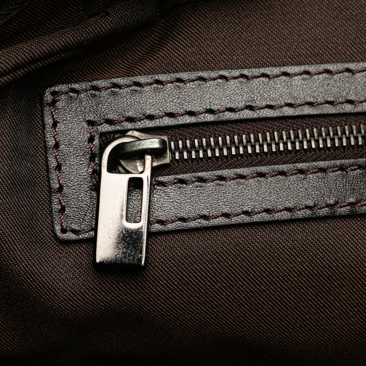 Fendi Zucchino Canvas Handbag Bruin