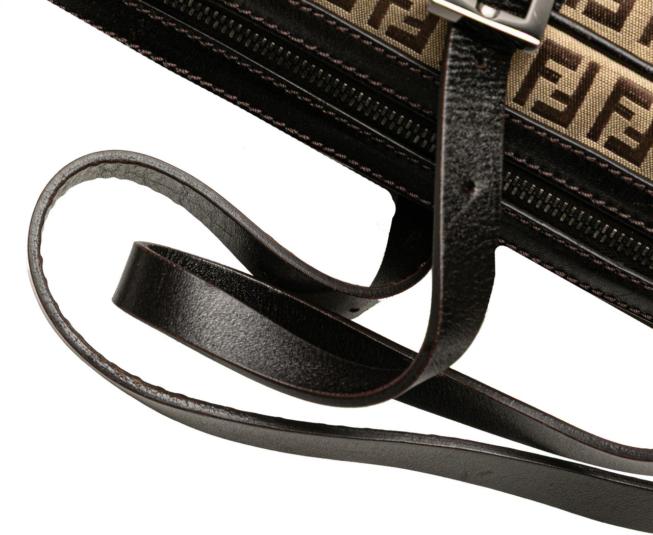 Fendi Zucchino Canvas Handbag Bruin