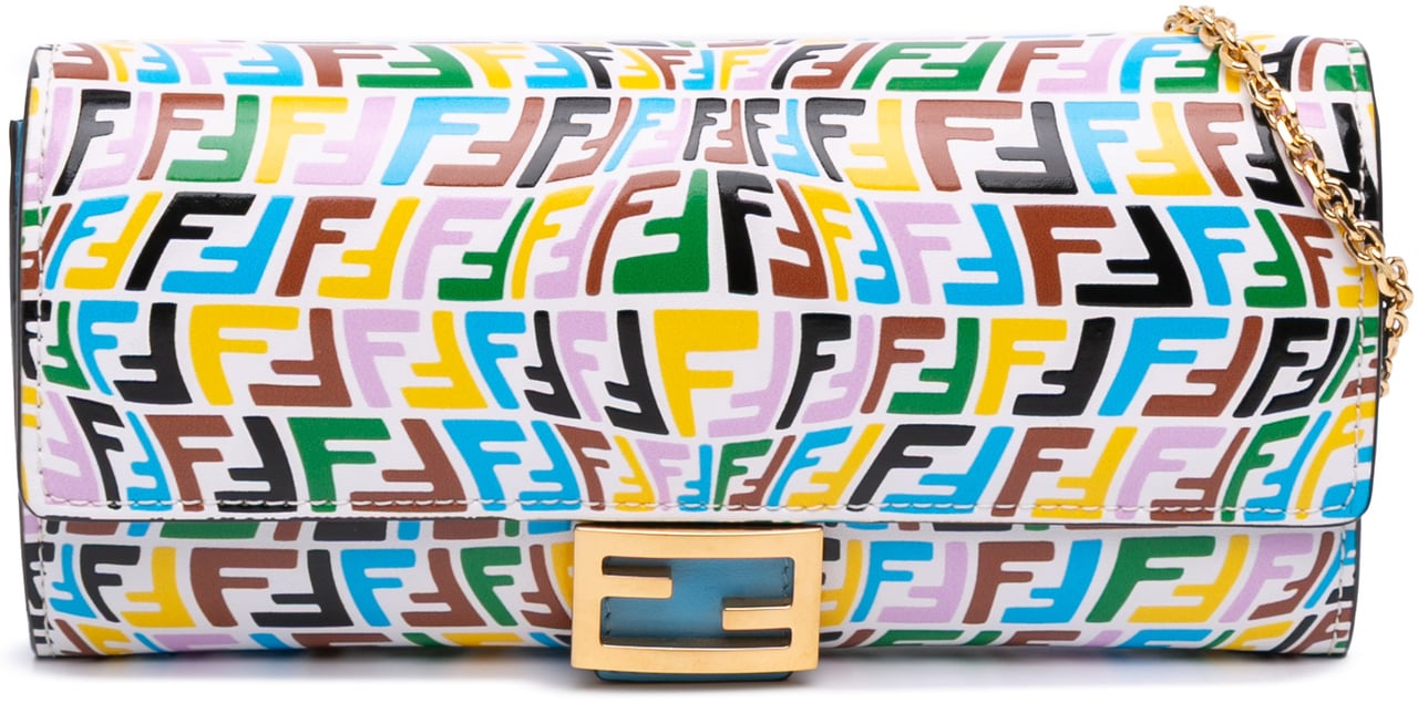 Fendi Sarah Coleman Micro FF Embossed Calfskin Fish Eye Vertigo Wallet On Chain Wit