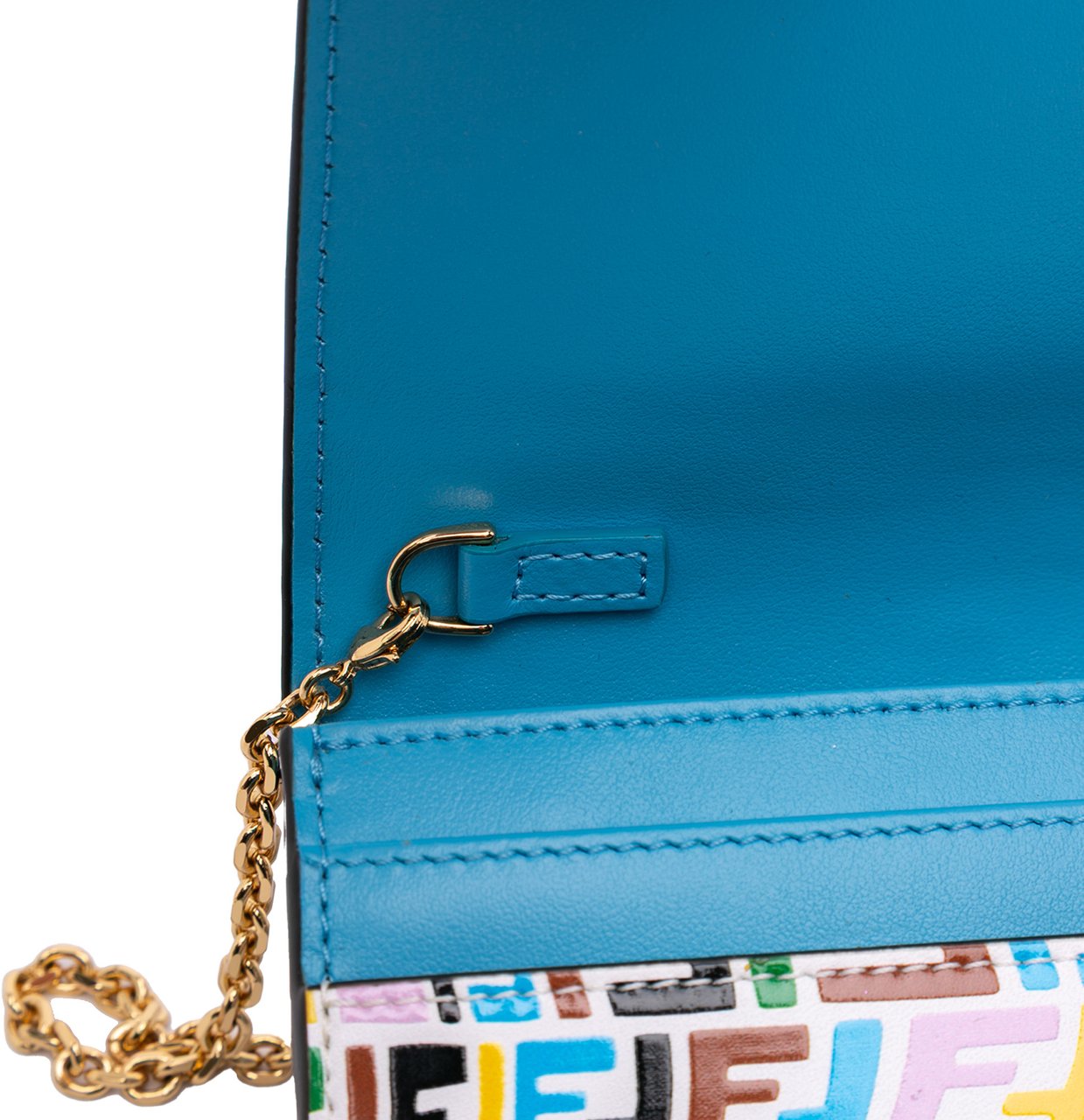 Fendi Sarah Coleman Micro FF Embossed Calfskin Fish Eye Vertigo Wallet On Chain Wit