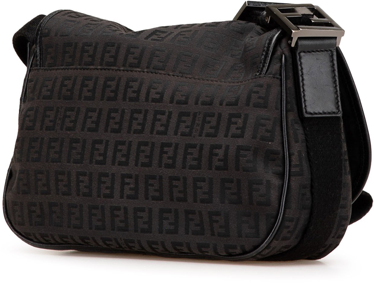 Fendi Zucchino Canvas Crossbody Zwart