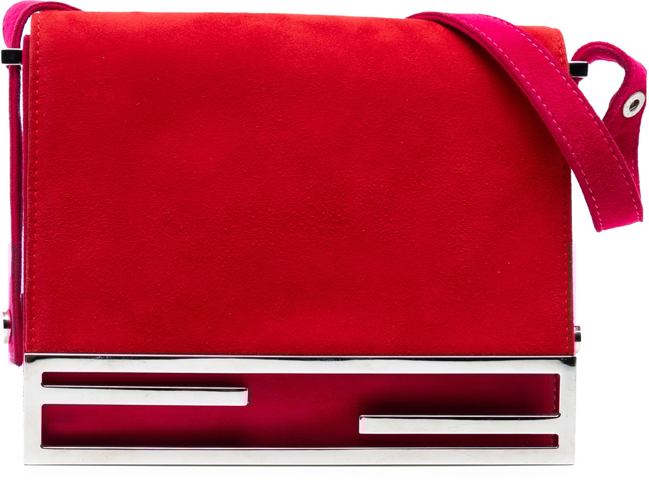 Fendi Suede Crossbody Rood