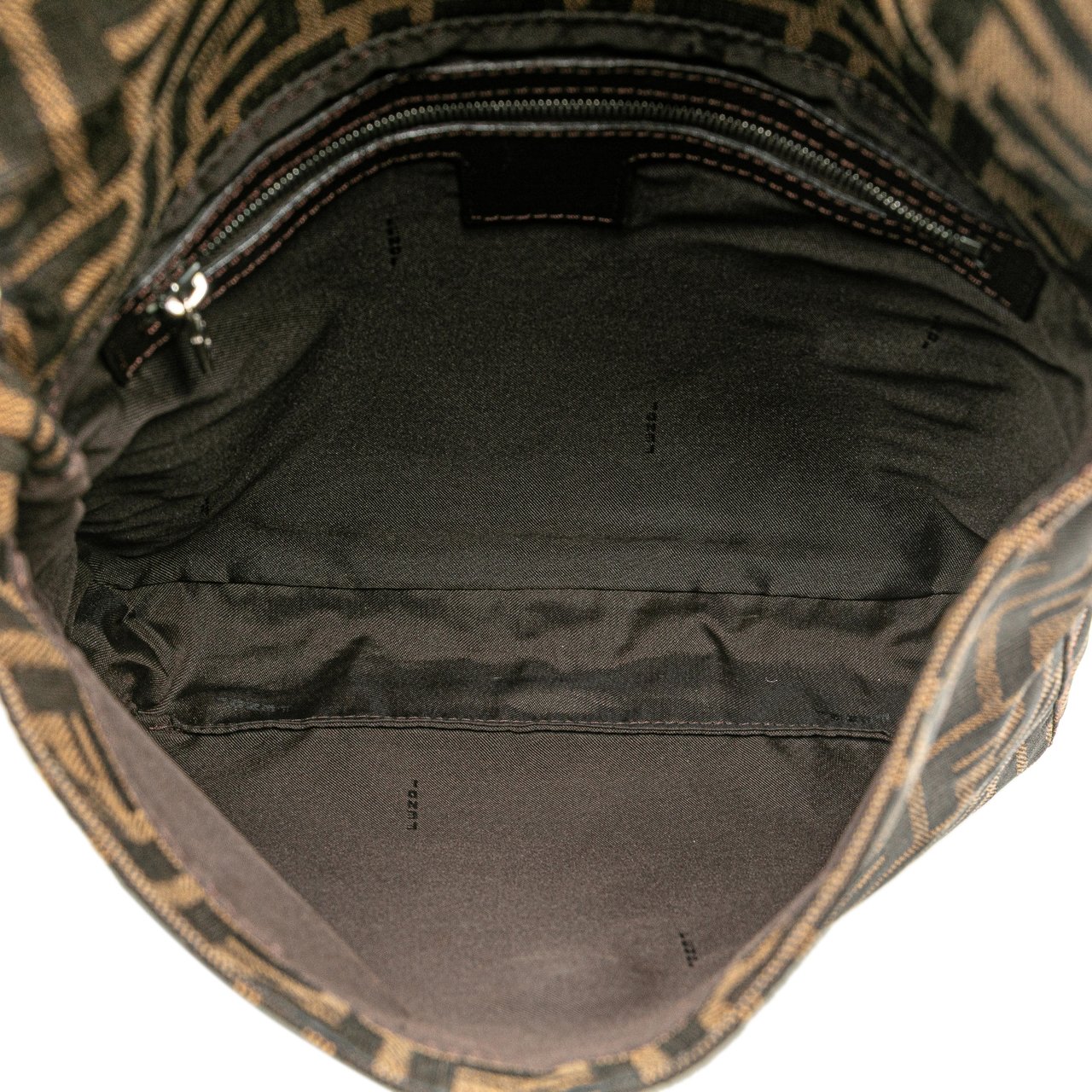 Fendi Zucca Canvas Shoulder Bag Bruin