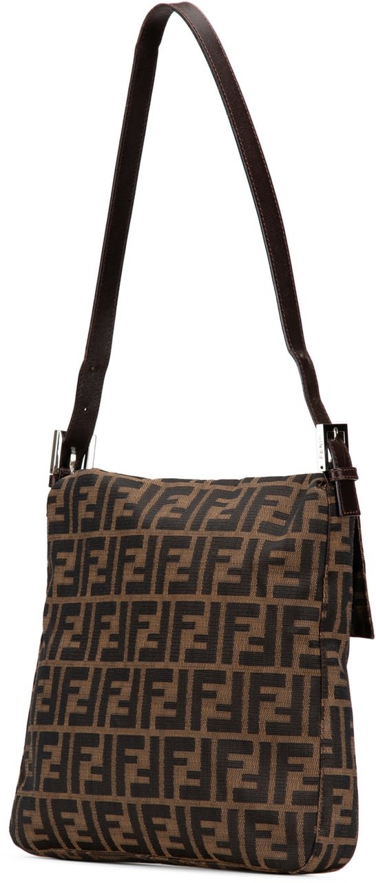 Fendi Zucca Canvas Shoulder Bag Bruin