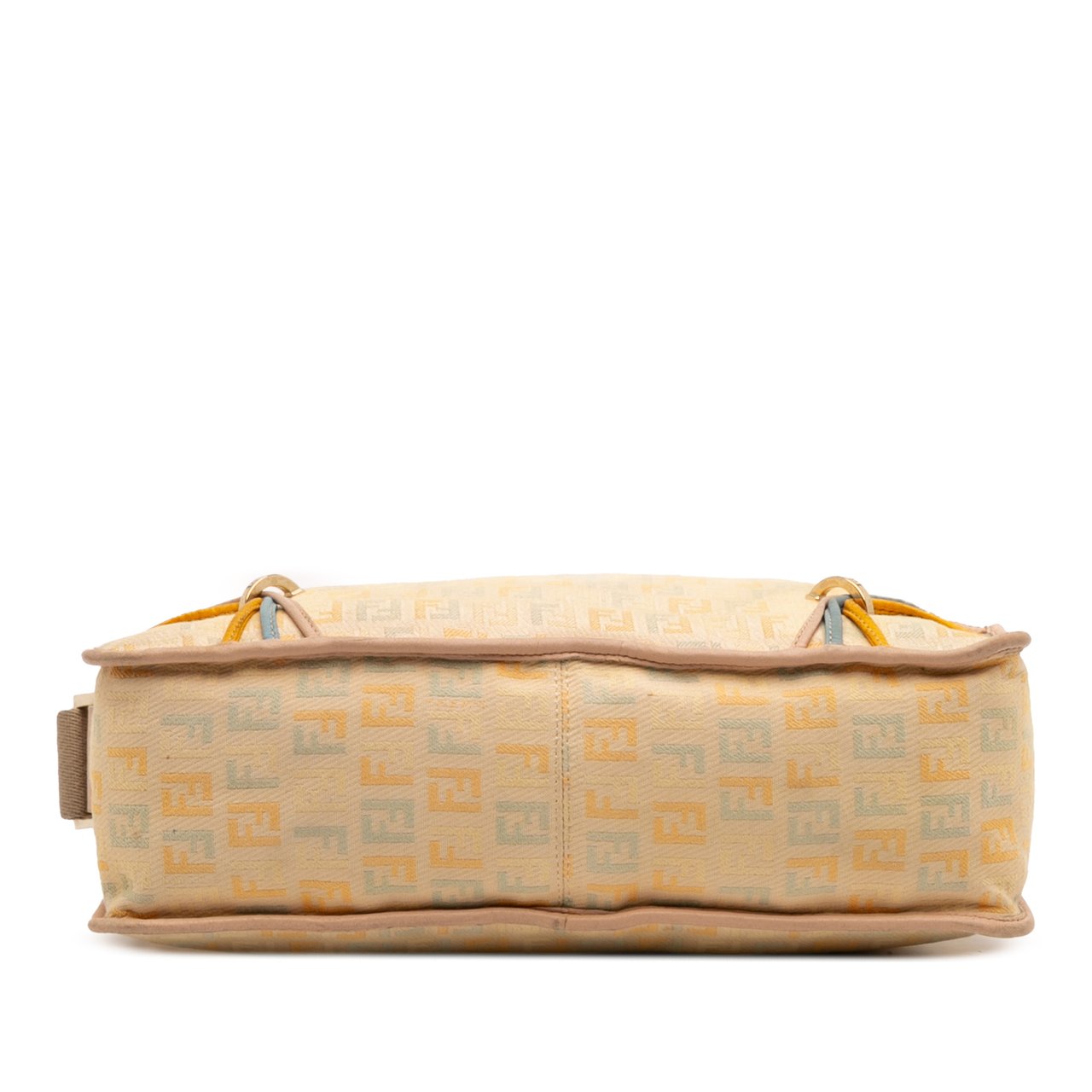 Fendi Zucchino Canvas F Charm Crossbody Bruin