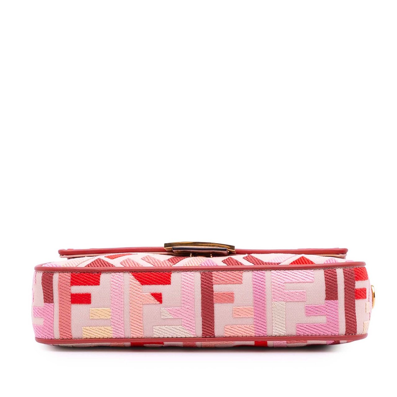 Fendi Zucca Embroidered Canvas Baguette Satchel Roze