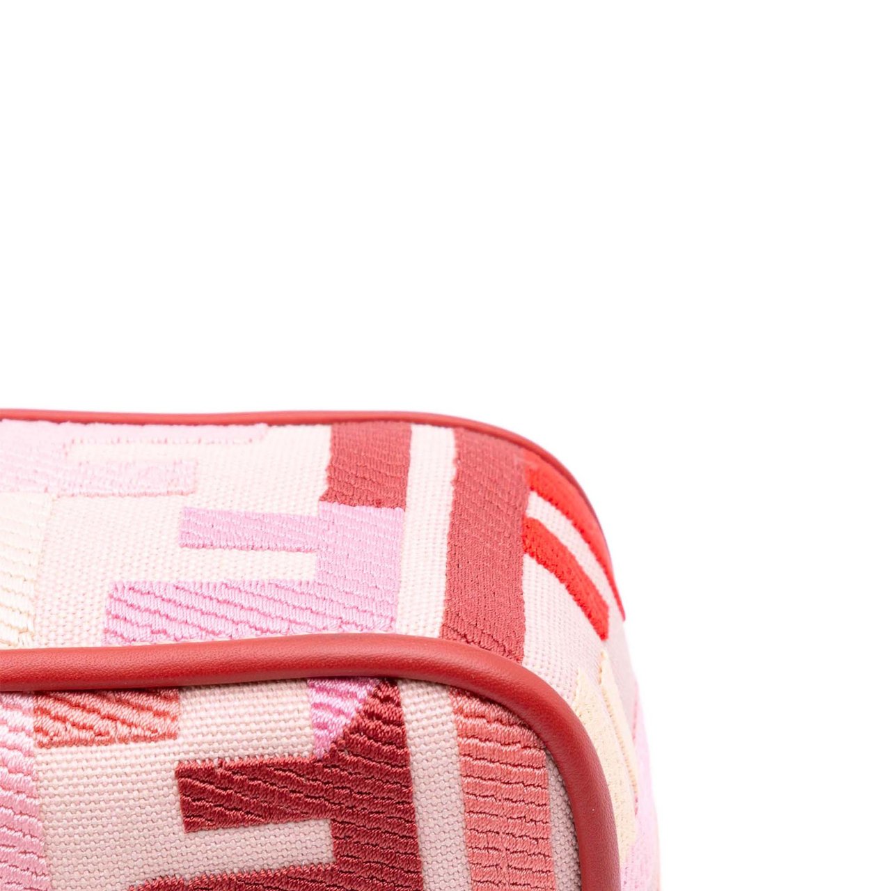 Fendi Zucca Embroidered Canvas Baguette Satchel Roze