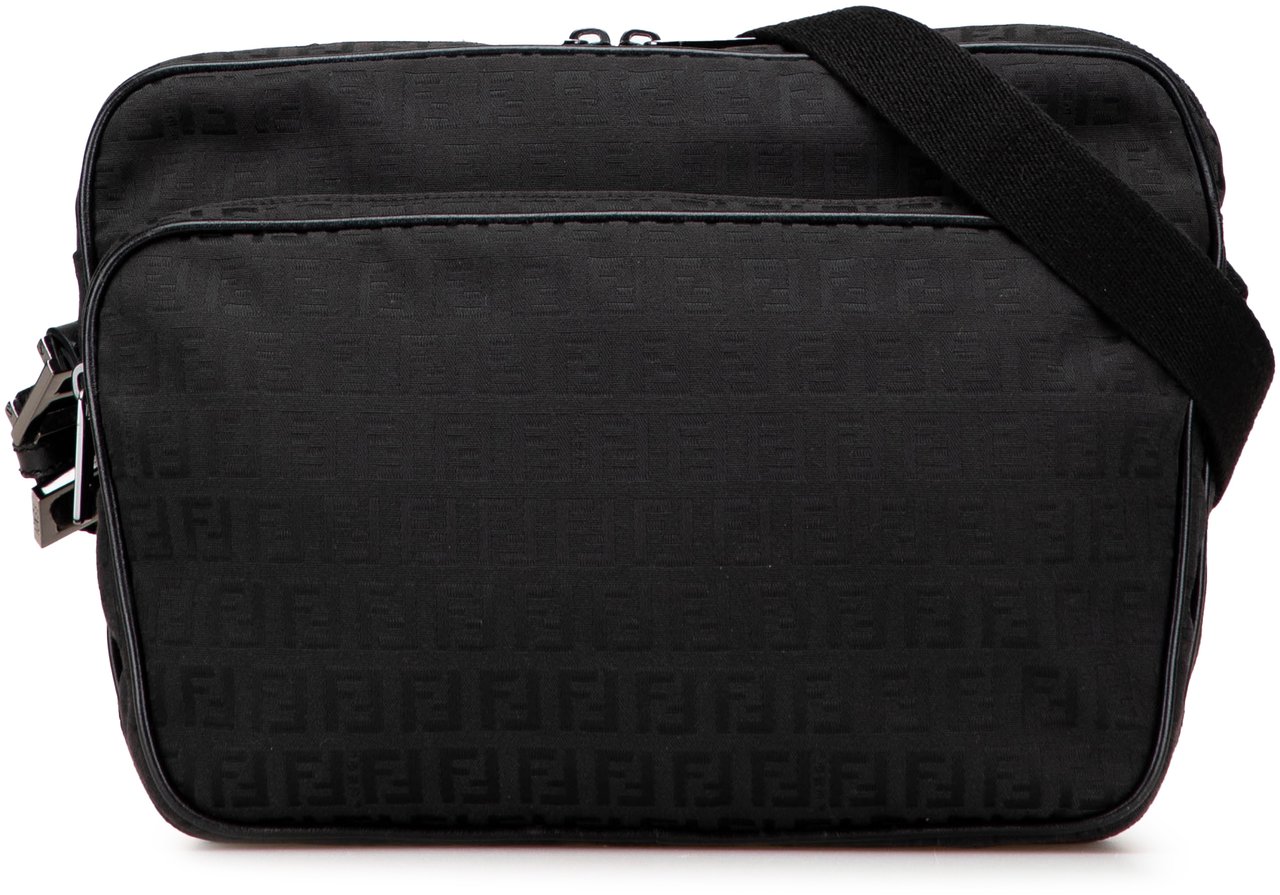 Fendi Zucchino Canvas Crossbody Zwart