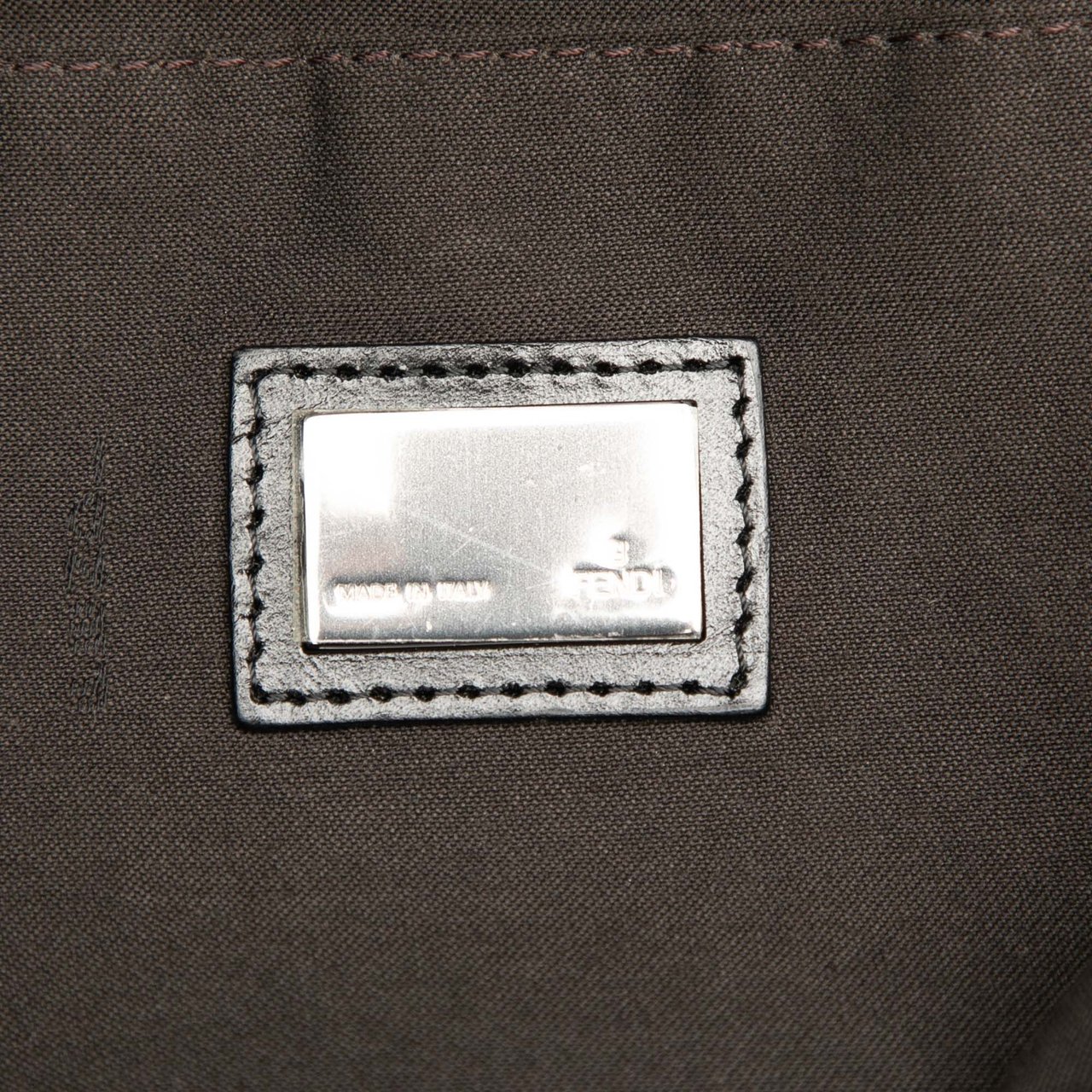 Fendi Zucchino Canvas Tote Bruin