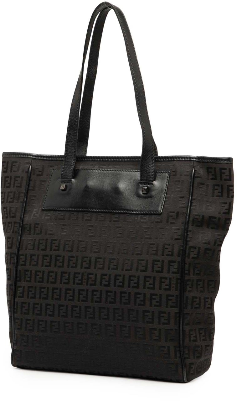 Fendi Zucchino Canvas Tote Bruin