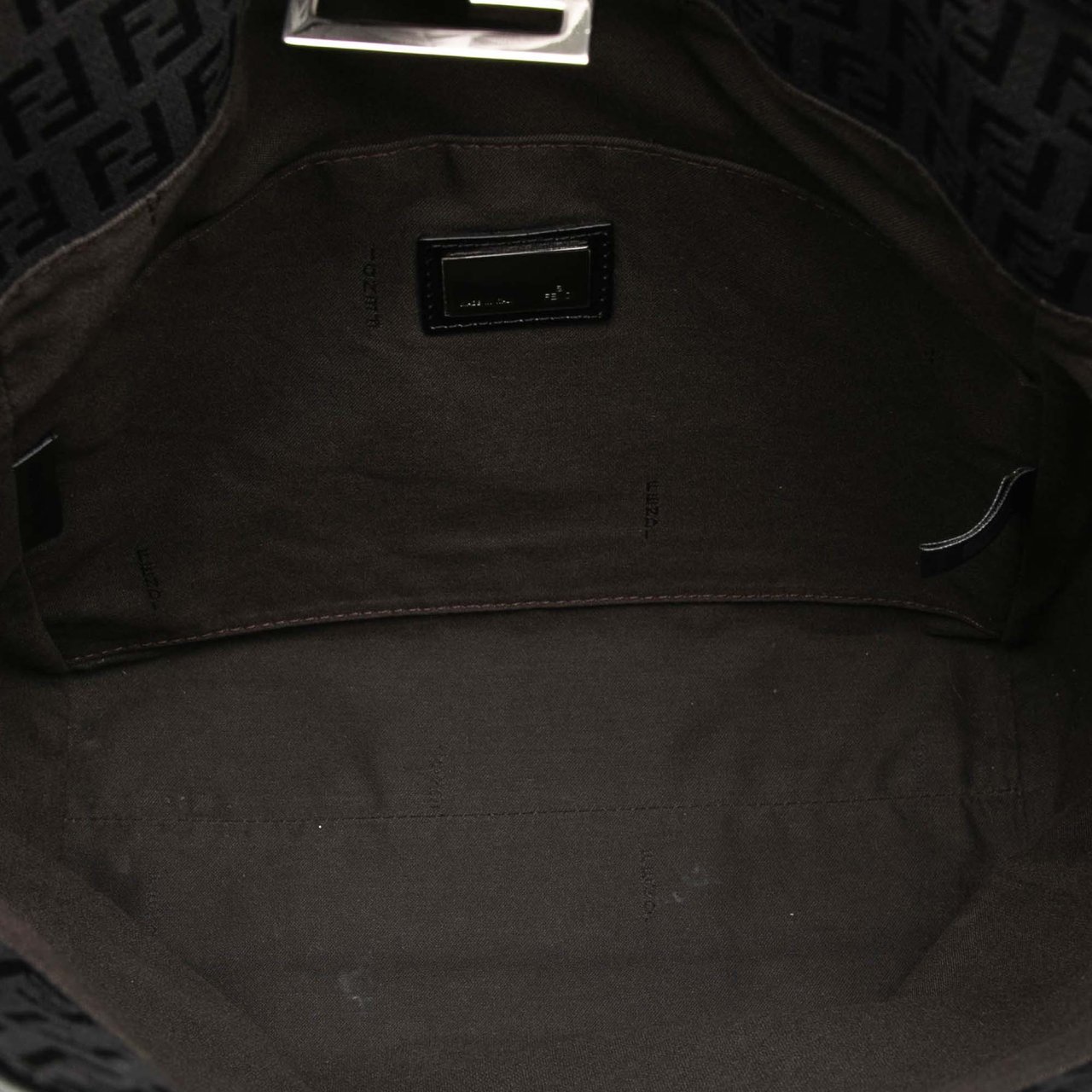 Fendi Zucchino Canvas Tote Bruin