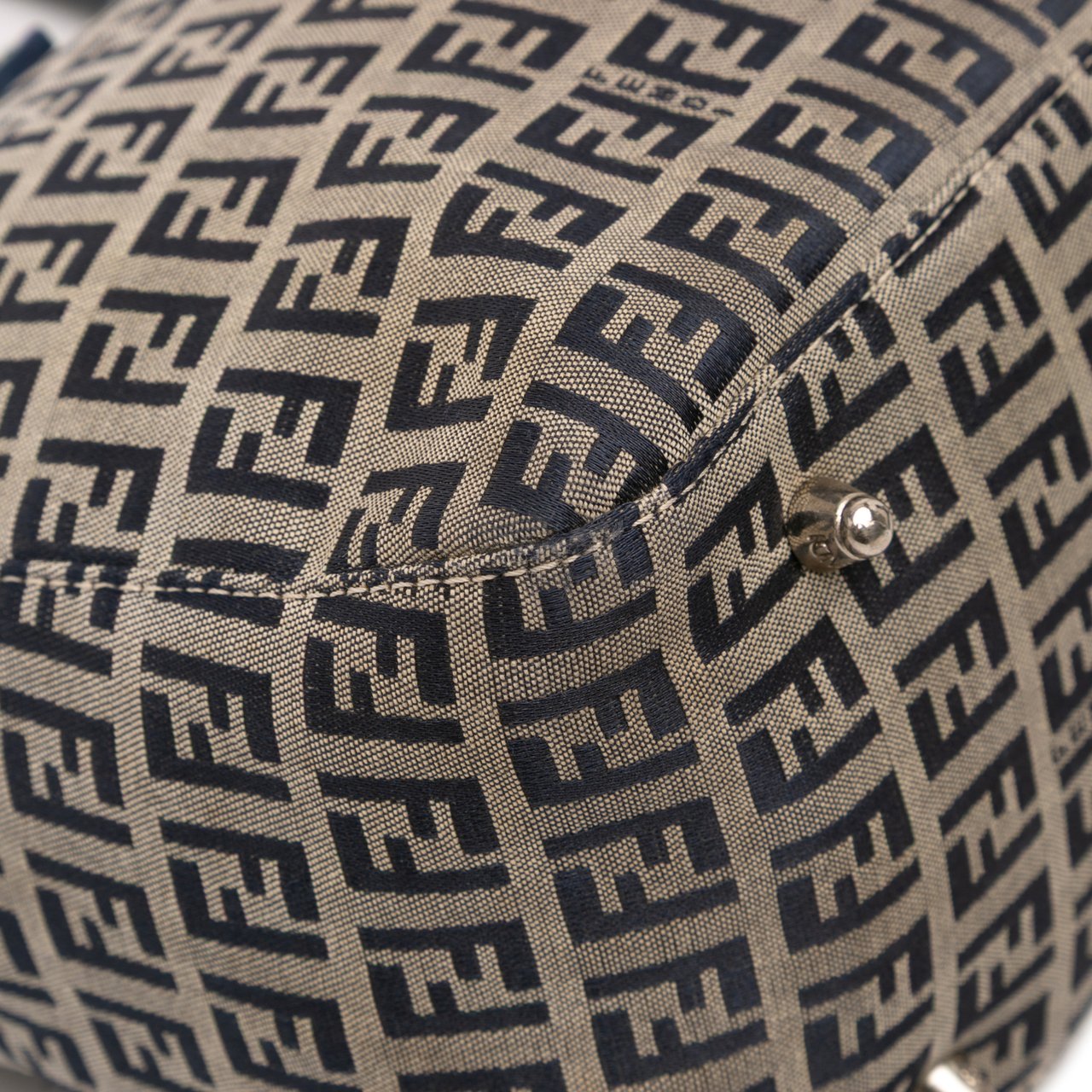 Fendi Small Zucchino Canvas Twins Tote Grijs